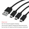 Mini USB Splitter Cable,3 in 1 USB A 2.0 Male