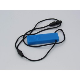 LFGB Grade Chew-able Block Necklace for Autism, Teething, ADHD, Biting (Blue)