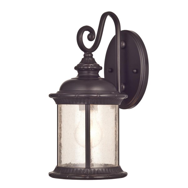 Westinghouse Lighting 6230600 New Haven One-Light Exterior Wall Lantern on Steel with Clear Seeded Glass, Oil Rubbed Bronze Finish