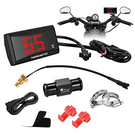 Motorcycle Thermometer Digital Waterproof Metal Sensor Adapter for Motorcycle