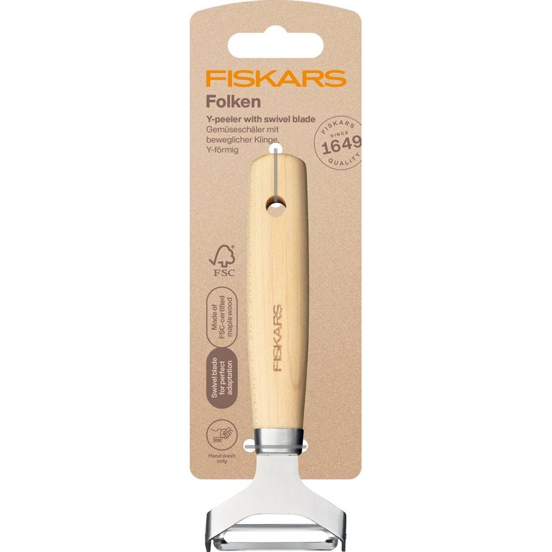 Fiskars Folken 1075682 Y Peeler with Movable Blade, Fruit and