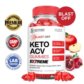 (2 Pack) Blast Off Keto ACV Gummies Extreme 2000MG Blast Keto Gummies Apple Cider Vinegar Formulated with Pomegranate Beet Juice Powder B12 Vegan Non GMO 120 Gummys