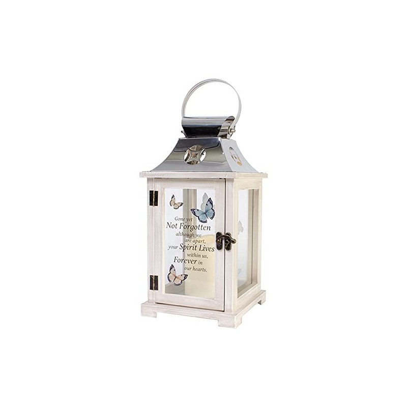 Butterfly Memorial Forever in Our Hearts Flameless Lantern
