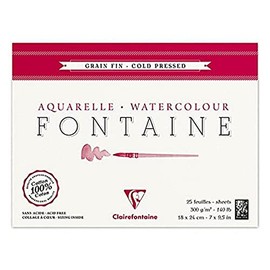 Clairefontaine 18 x 24 cm Cold Pressed Fontaine Pad in Assorted Colours