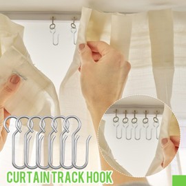 Curtain Hooks for Track, 100 Pcs Metal Curtain Hooks Hanging Shower Curtains Hook Ceiling Curtain Track Hook for Dorm Window Bathroom