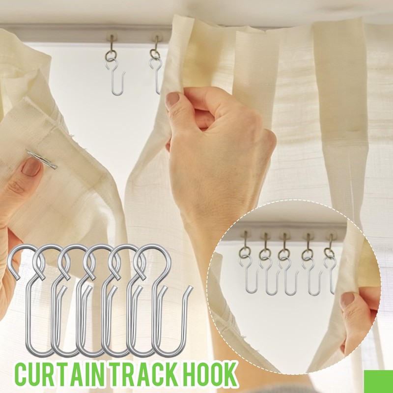 Curtain Hooks for Track, 100 Pcs Metal Curtain Hooks Hanging