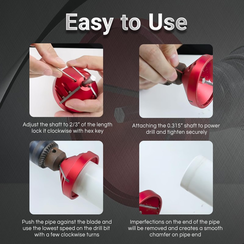2 in 1 PVC Deburring Tool, Inner-Outer PVC Chamfer Tool,