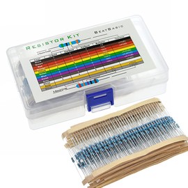 Metal Film Resistors, 30 Types, 20 Pieces each, Total 600 Pieces, 10 Ω - 1 MΩ, Resistor Kit, Electronic Work Basic Parts Set, High Precision, Stable Performance, Basic Parts, DIY