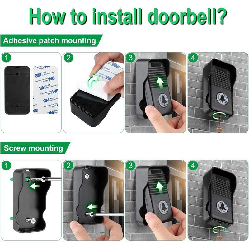 Wireless Door Bell, Full Duplex Long Range Wireless Doorbell, Waterproof