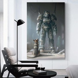 Fallout 4 Classic Game Poster, Fallout 4 With Dog Video Game Posters - Size: 16x24" (24x16")
