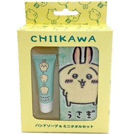 Wreath 111351 Chiikawa Hand Soap & Mini Towel Set, Rabbit, Muchauma Pudding Scent