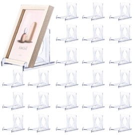 Raxfekro Pack of 25 Acrylic Stands, Plastic Plate Stands, Plastic Decorative Stands, Adjustable Decorative Plate Holder for Electronic Product Photo Display