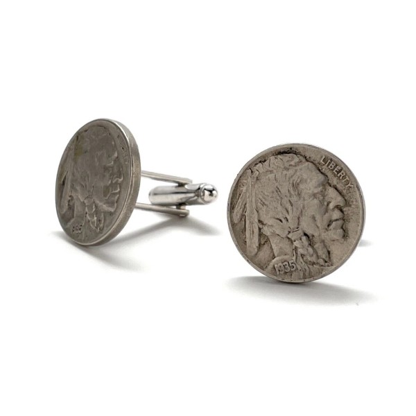 Williams and Clark Old West Buffalo Nickel Cufflinks Authentic Native