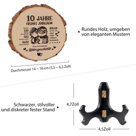 10 Anniversary Gift for Him Her Wooden Plaque, 10 Wedding Anniversary Gift, 10th Wedding Anniversary Gifts for Men, Gifts for 10 Wedding Anniversary, 10 Years Wedding Anniversary Gift, Rose Wedding