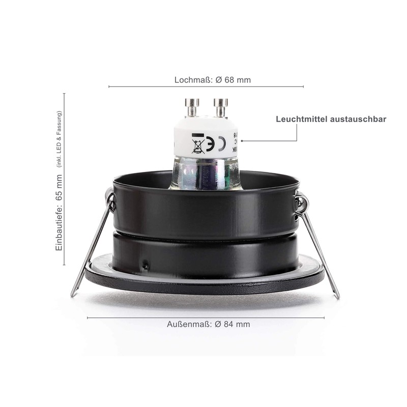 lambado® LED Spotlights for Bathroom IP65 in Black - Modern