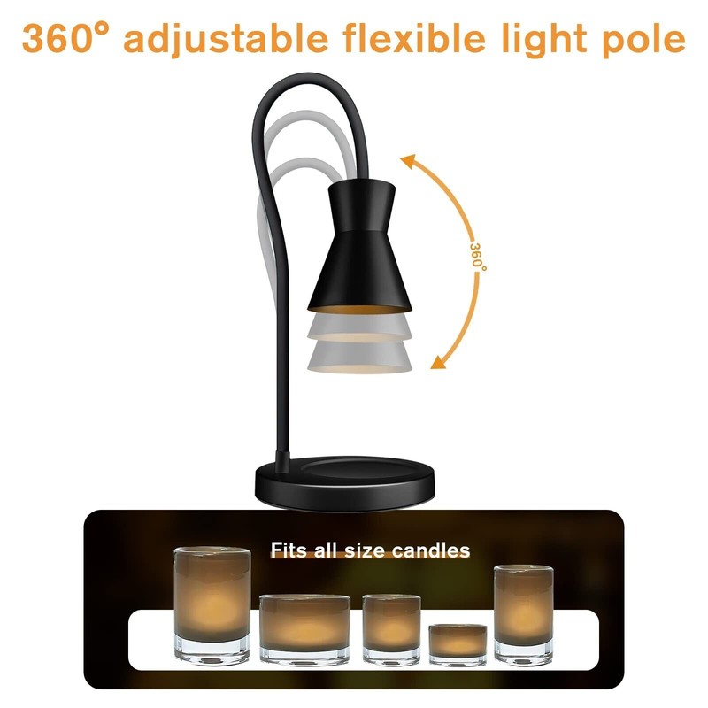 GETOHAN Candle Warmer Lamp, Dimmable Candle Lamp, 360°Adjustable Gooseneck Jar