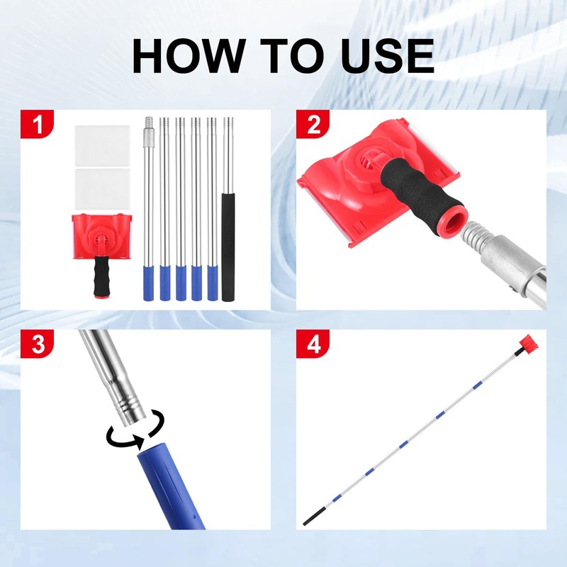 6-Section Paint Edger Tool with Threaded Extension Rod | Adjustable