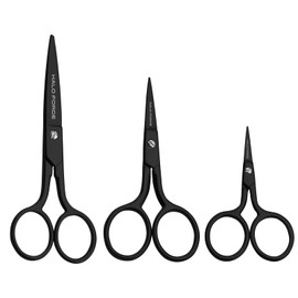 3 Pair Small Embroidery Scissors: Forged Stainless Steel Sharp Pointed Tip Precision Cutting Details Thread Yarn for fabric, sewing, craft, Needlework, 2.5 Inch, 3.5 Inch and 6 Inch Black