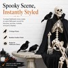 KTJEGE 3 Pack Artificial Feathered Halloween Crows,Black Realistic Raven