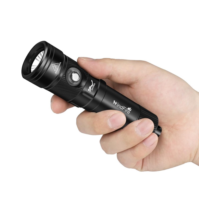 WindFire Dive Lights Scuba Diving Flashlight, IP68 Waterproof 262 ft
