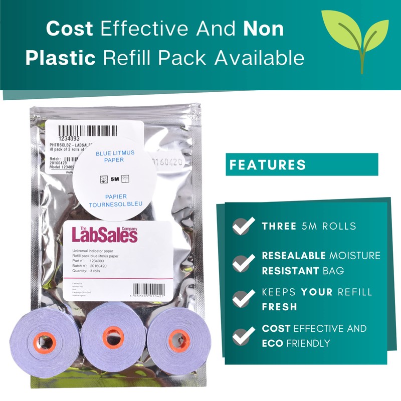 Labsales PH Litmus Blue Acidic Tester Kit, 5M Roll For