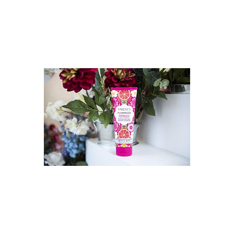 Yardley London Flowerazzi Exfoliating Scrub, Magnolia and Pink Orchid