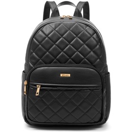 Marvolia Mini Backpack for Women - Vegan Leather Small Fashion Purse for Travel Work Shopping - Black(Large)