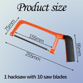 11 Piece Set Mini Hacksaw Set Professional Hack Saw with 10 Saw Blade Small Hand Saw Set for Wood Heavy Duty Mini Hacksaw Junior Hacksaw