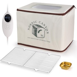 Nordic Canyon Sourdough Proofing Box – Collapsible Countertop Dough Proofing Box & Bread Proofer with 68–120 °F Temperature Control, Integrated Humidity Monitor & Water Dish for Artisan Bread (Biege)