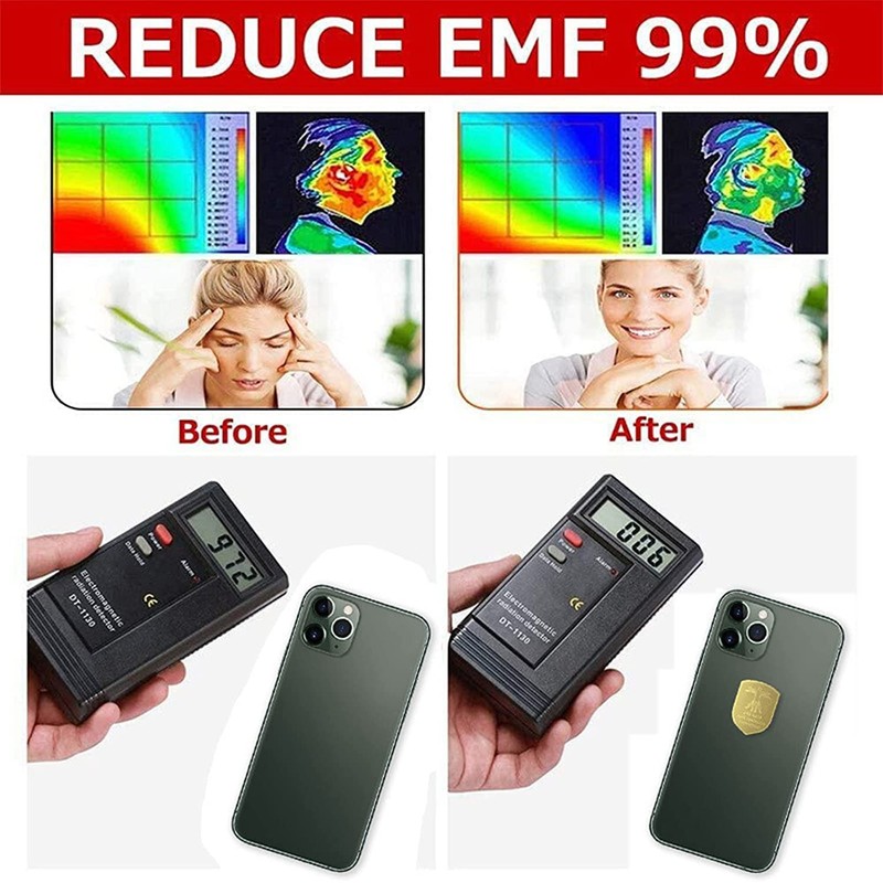 WETBEN EMF Anti-Strahlenschutz-Aufkleber, 24 Karat Gold, Handy-Aufkleber, Schutzblocker für Laptops,