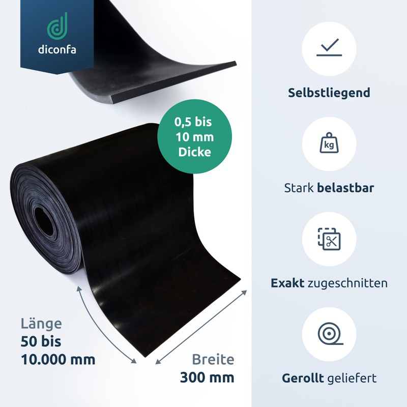 diconfa Rubber Mat Width 300 mm 30 cm 0.3 m