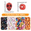 Arricraft 400pcs Halloween Acrylic Skull Beads, 4 Styles Mixed Color,