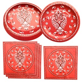 Cowboy Birthday Party Supplies, 20 Plates and 20 Napkins, for Western Cowboy Theme Birthday Party Decorations