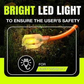 6ft Outdoor/Indoor Extension Cord 10/3 Gauge Ultra Heavy Duty 3 Prong SJTW, Waterproof, Flexible Cold-Resistant Long Power Cord,125 Amp 1875W, Black by LifeSupplyUSA