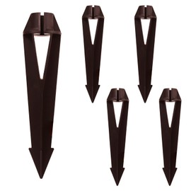 Noobibaba Ground Stake Spikes Replacement Landscape Lighting Stakes, 1/2 NPT Female Thread, 8 2/3" Length ABS Plastic for Outdoor Torch Lights 5-Pack Light Brown