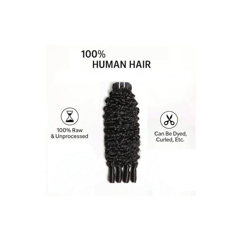 WBTH Extensiones de cabello humano rizado birmano de 22 pulgadas,