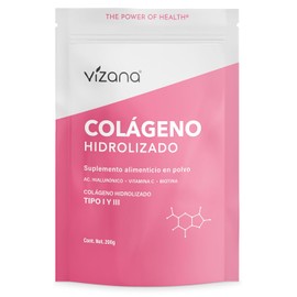 VIZANA NUTRITION | Colágeno Hidrolizado Puro en Polvo 200g, con Ácido Hialurònico, Biotina y Vitamina C, sin Azúcar, Origen Colágeno: USA