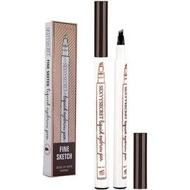 Waterproof Eyebrow Pen Microblading Eyebrow Pen Makeup with a Micro-Fork Tip Liquid Eyebrow Pencil (01#Chestnut)