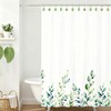 12PCS Leaves Shower Curtain Hooks, Green Plant Leaves Decorative Shower