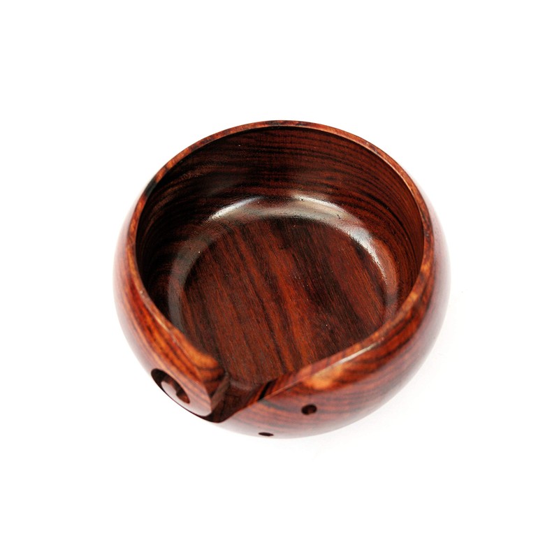 Rose Wood Yarn Bowl - 6" x 3" with Free