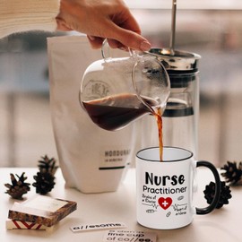 Cabtnca Nurse Practitioner Gifts, Nurse Gifts for Women, Nurse Practitioner Graduation Gifts, Nurse Week Gifts, Nurse Practitioner Supplies, NP Gifts, Brains of a Doctor Heart of a Nurse Mug, 11 Oz