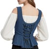 Teyujosem Women's Pirate Corset Renaissance Medieval Vest Steampunk Victorian Bodice(Z3861BU,M)