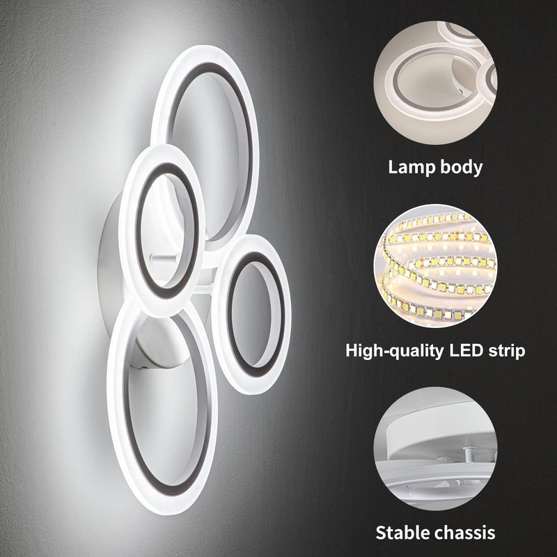 Shine LUEST 34W LED Ceiling Light with Remote, 3000-6000K Dimmable
