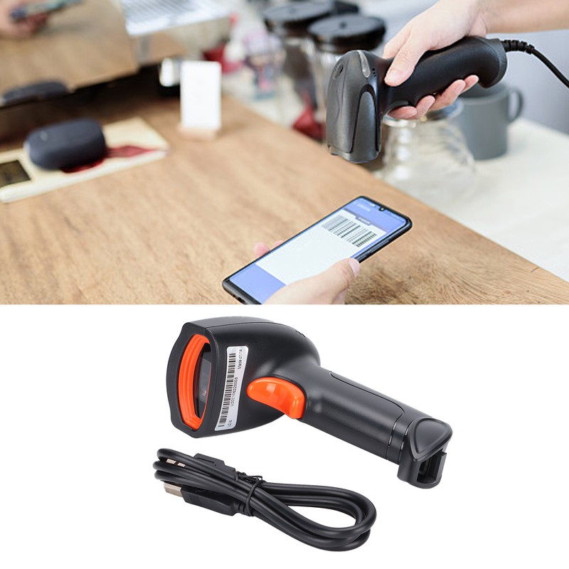 Barcode Scanner Handheld 360° Reading Dustproof Waterproof Wireless QR Code