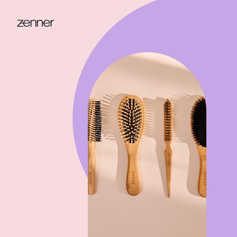 Zenner Lockenbürste für sanfte Entwirrung und Kopfhautmassage – Perfekt für