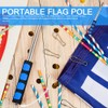 Bhogmeg Telescopic Flagpole Stainless Steel Handheld Flag Pole Portable Flag