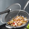 DYRABREST 13.5" Stainless Steel Honeycomb Wok - Kitchenware Wok with