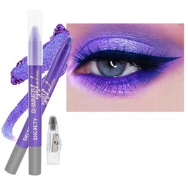 Daeuwiutr Purple Eyeshadow Stick, Highlighter Eye Liner,Eye Brightener Stick, Shimmer Creamy Eyeshadow, Waterproof Eyeshadow Pencil Long Lasting Eye Shadow Makeup.#3 purple shimmer