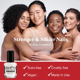 daniPro Doctor-Formulated Nail Recovery, 0.5 oz - Nail Strengthener Base Coat with Undecylenic Acid, Biotin & Vitamins - Nearly Invisible Satin Finish Base Coat - Nail Hardener For Damaged Nails