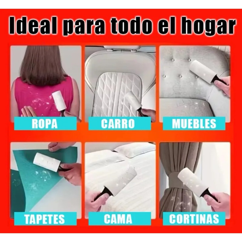 Rodillo Quita Pelusa Pelos Cinta Adhesiva 60 Hojas Ce02 Xsh